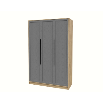 Шкаф распашной Тренд КТ-Ш3 (Дуб золотой ЛДСП/ Дуб серый ЛМДФ) Ш1360 В2128 Г547